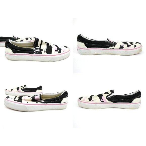 Vans Pink Black White Print Canvas Slip-On Shoes Women's 9.5/Men's 8 - Picture 11 of 15